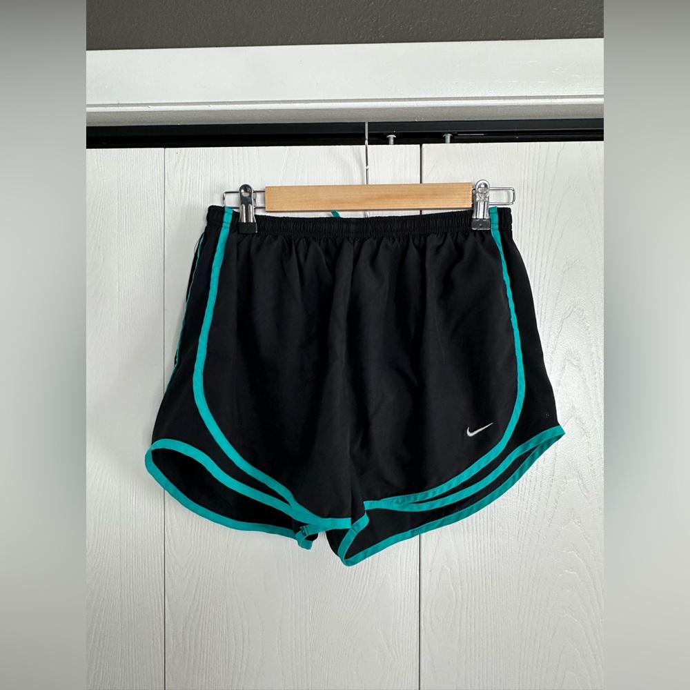 Nike Women's Athletic Shorts Black with Teal Trim